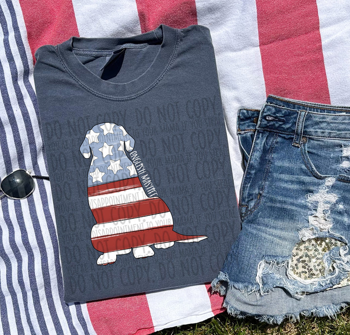 Patriotic Dog Designs White Text DTF Print
