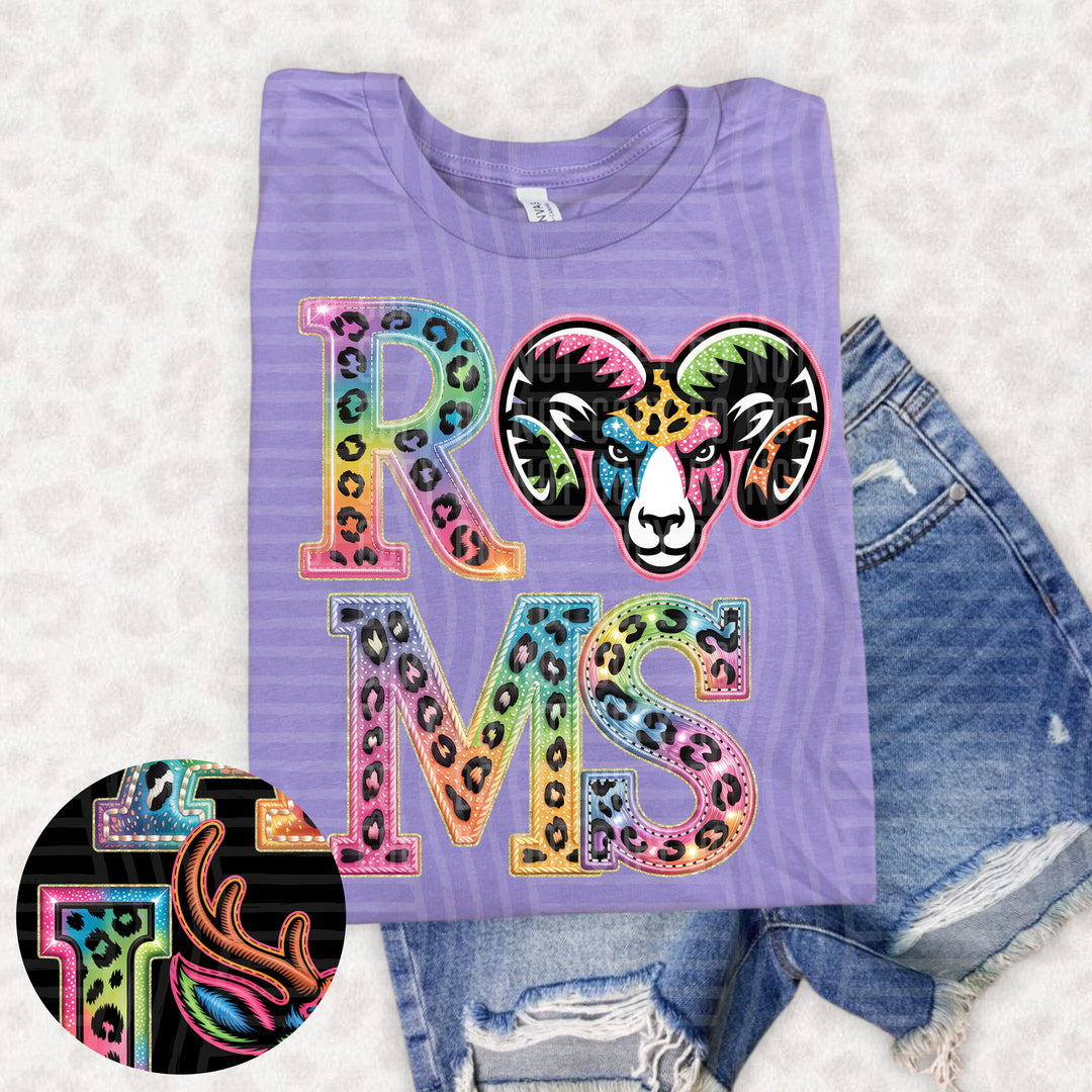 Rainbow Mascot Heads Stacked DTF Print