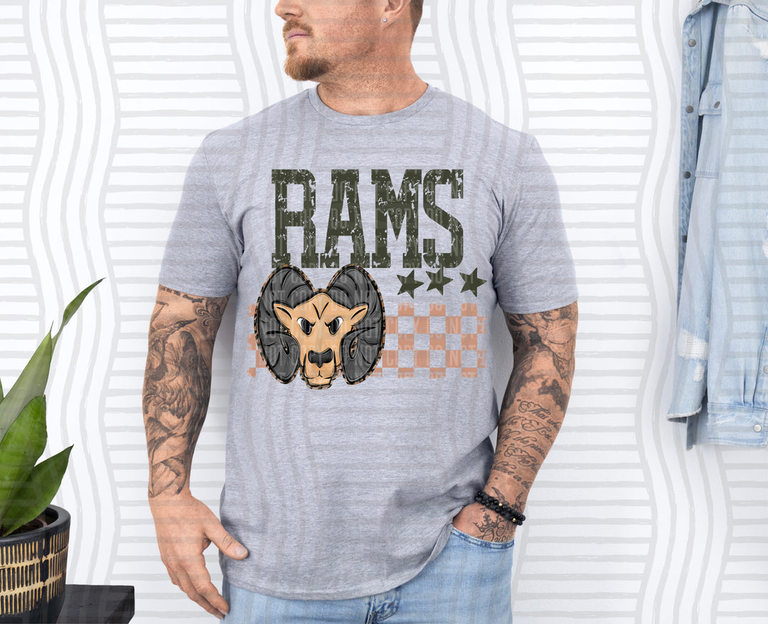 Camo Mascot Heads DTF Print