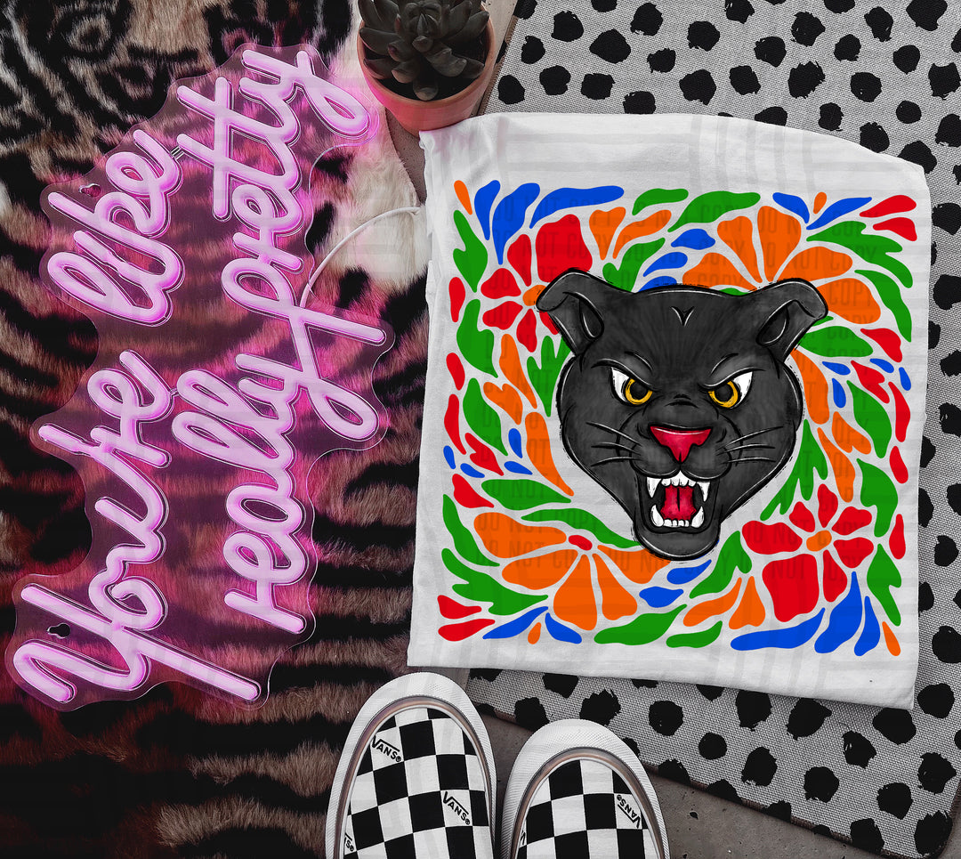 Retro Floral Mascot Heads DTF Print