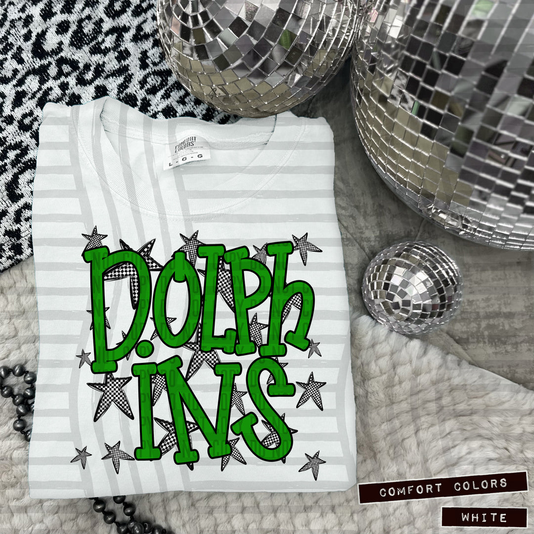 Green Staggered DTF Print