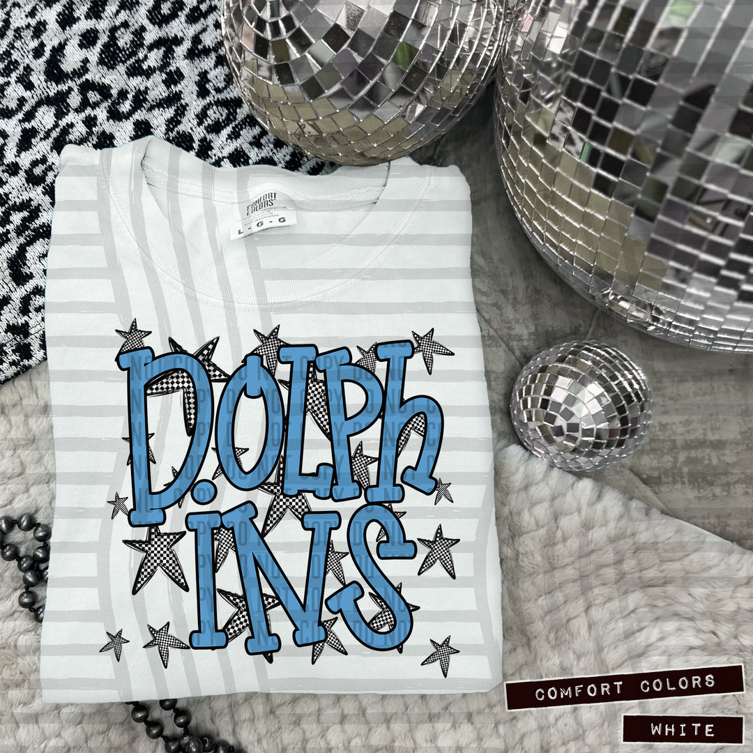 Columbia Blue Staggered DTF Print