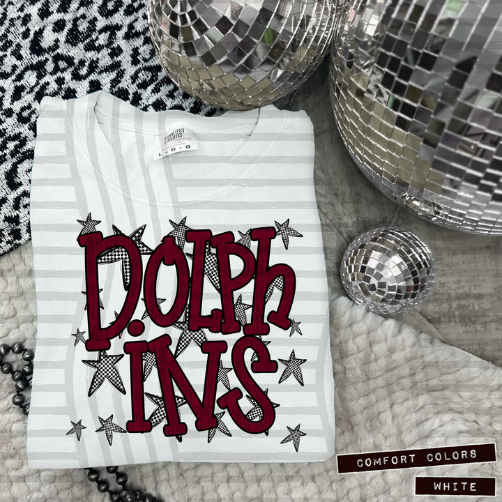 Maroon Staggered DTF Print