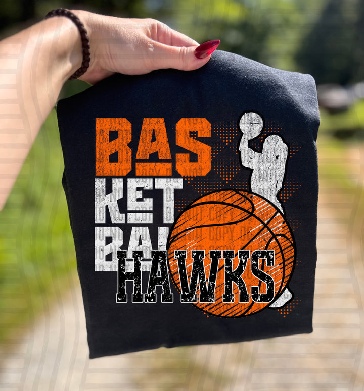 Girls Basketball Grunge DTF Print