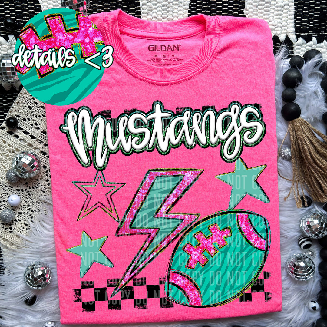Rainbow Football Bolts DTF Print