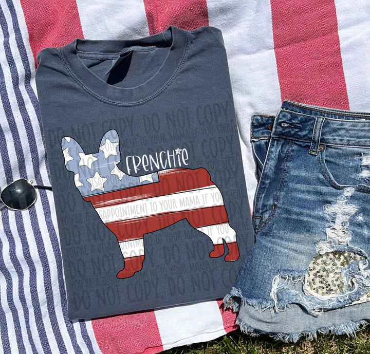 Patriotic Dog Designs White Text DTF Print