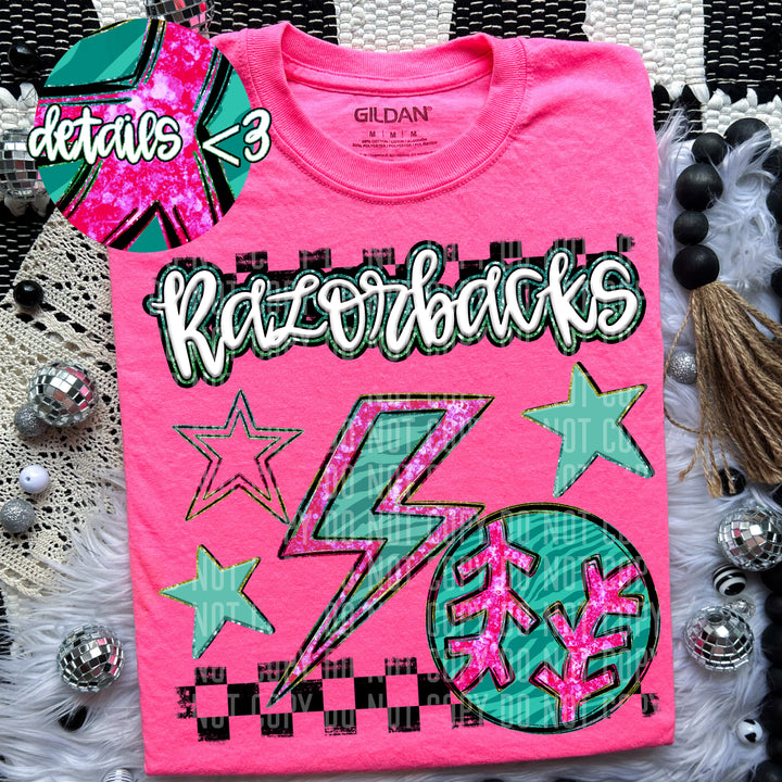 Rainbow Baseball/Softball Bolts DTF Print