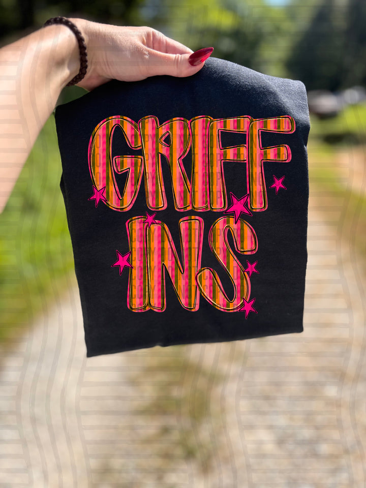 Holly Jolly Cheer Striped DTF Print