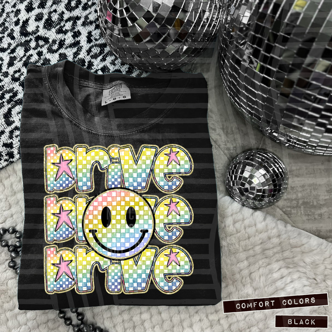 Rainbow Smiley Triple Stack DTF Print