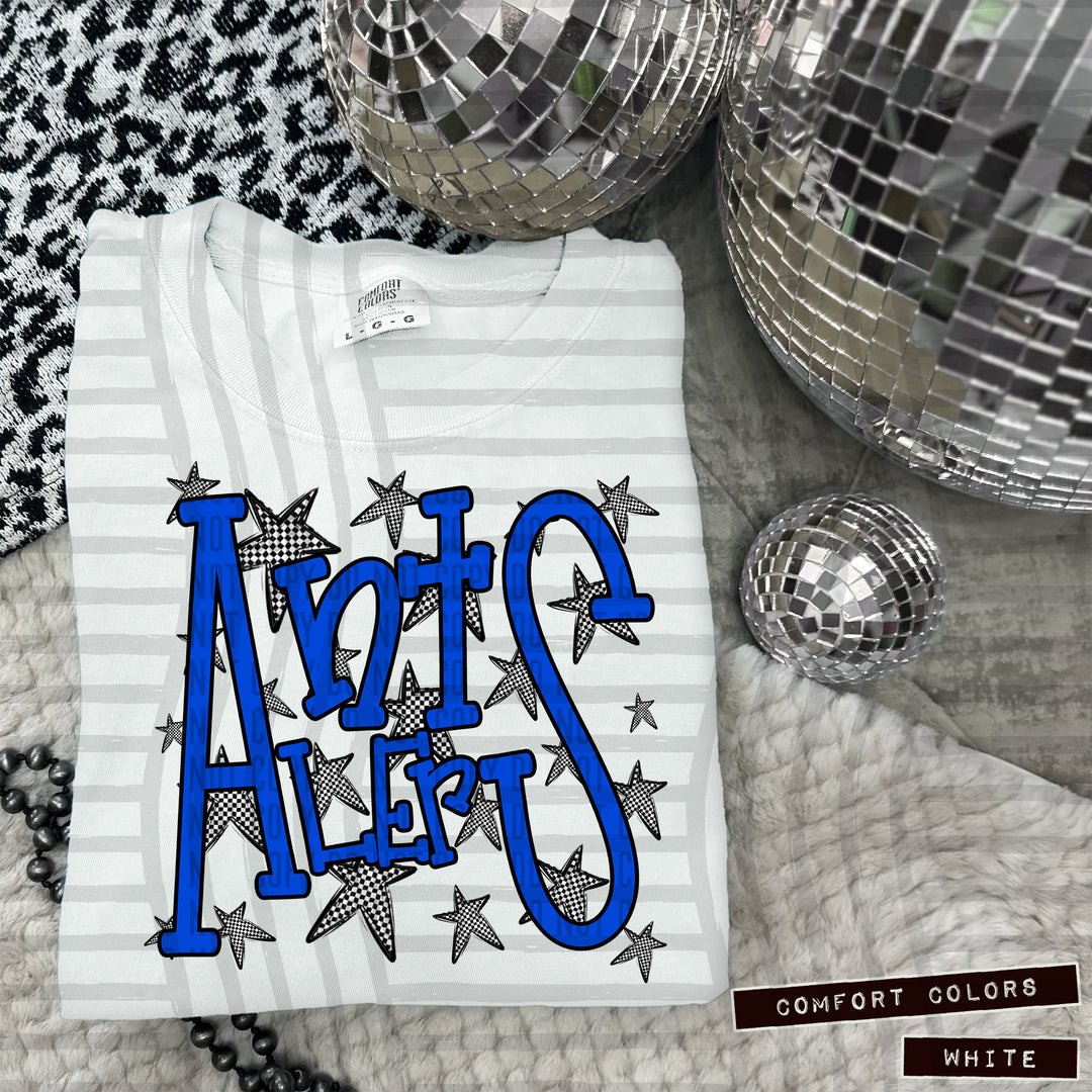 Blue Staggered DTF Print