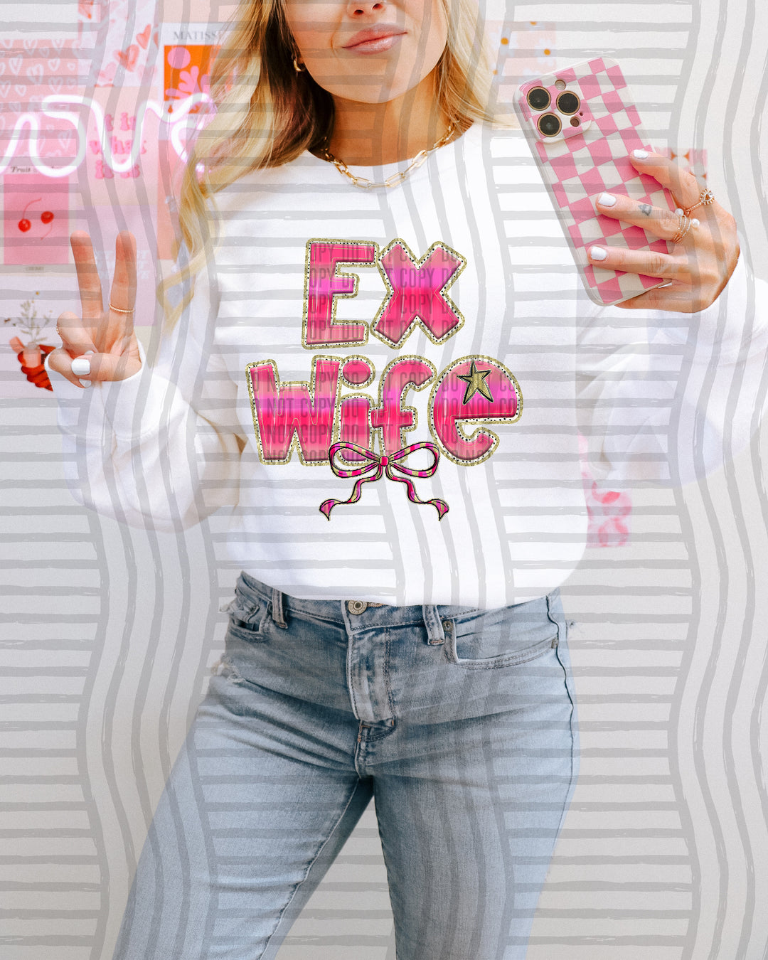 Pink Bow Occupations/Names DTF Print
