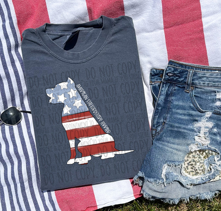Patriotic Dog Designs White Text DTF Print