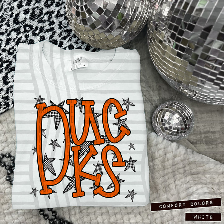 Orange Staggered DTF Print