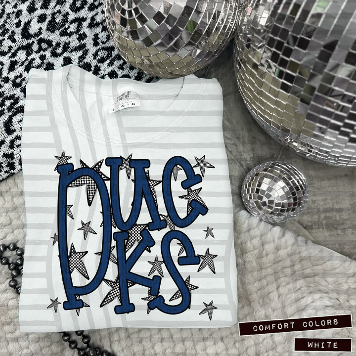 Navy Staggered DTF Print