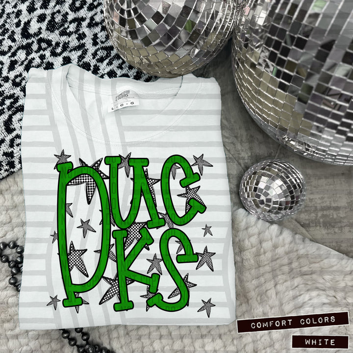 Green Staggered DTF Print