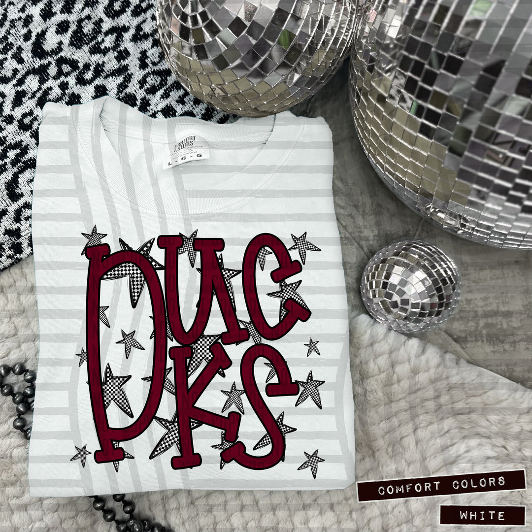Maroon Staggered DTF Print