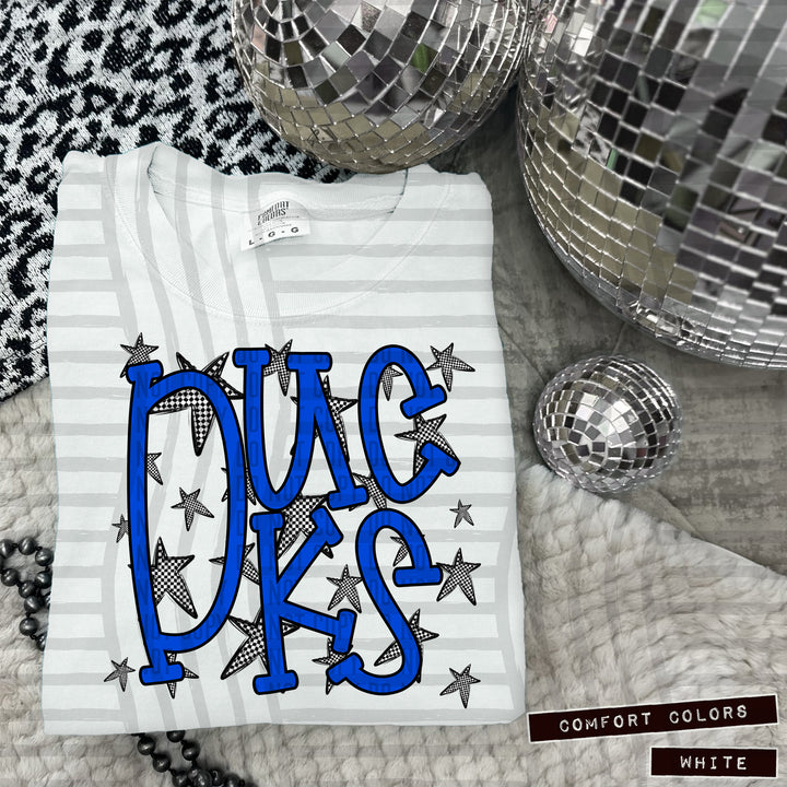 Blue Staggered DTF Print