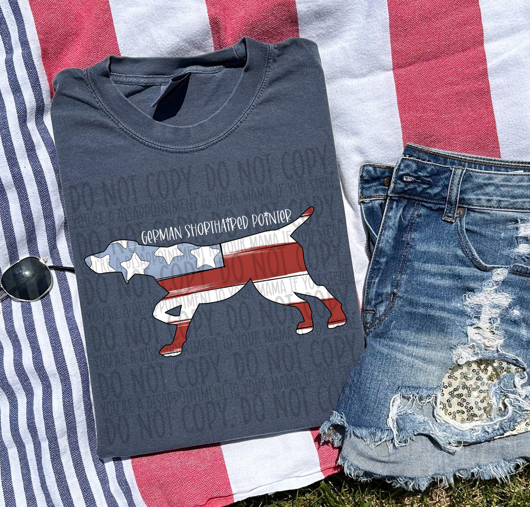 Patriotic Dog Designs White Text DTF Print