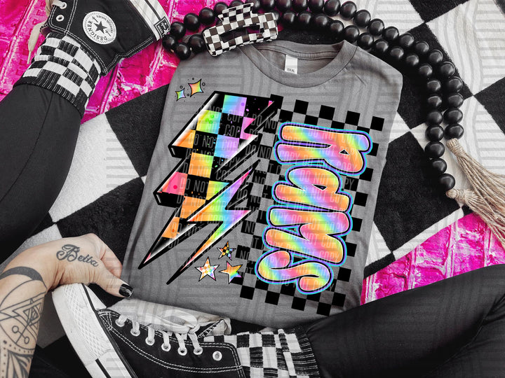 Youth Neon Side Bolt DTF Print