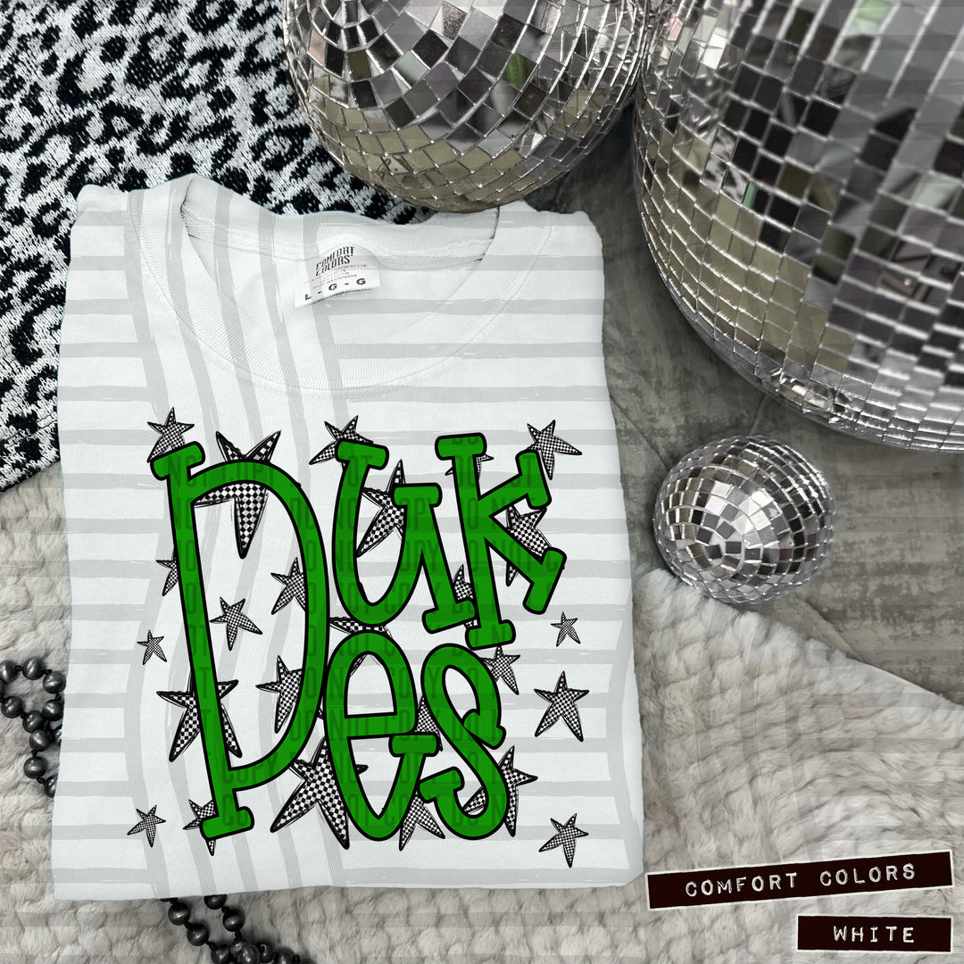 Green Staggered DTF Print