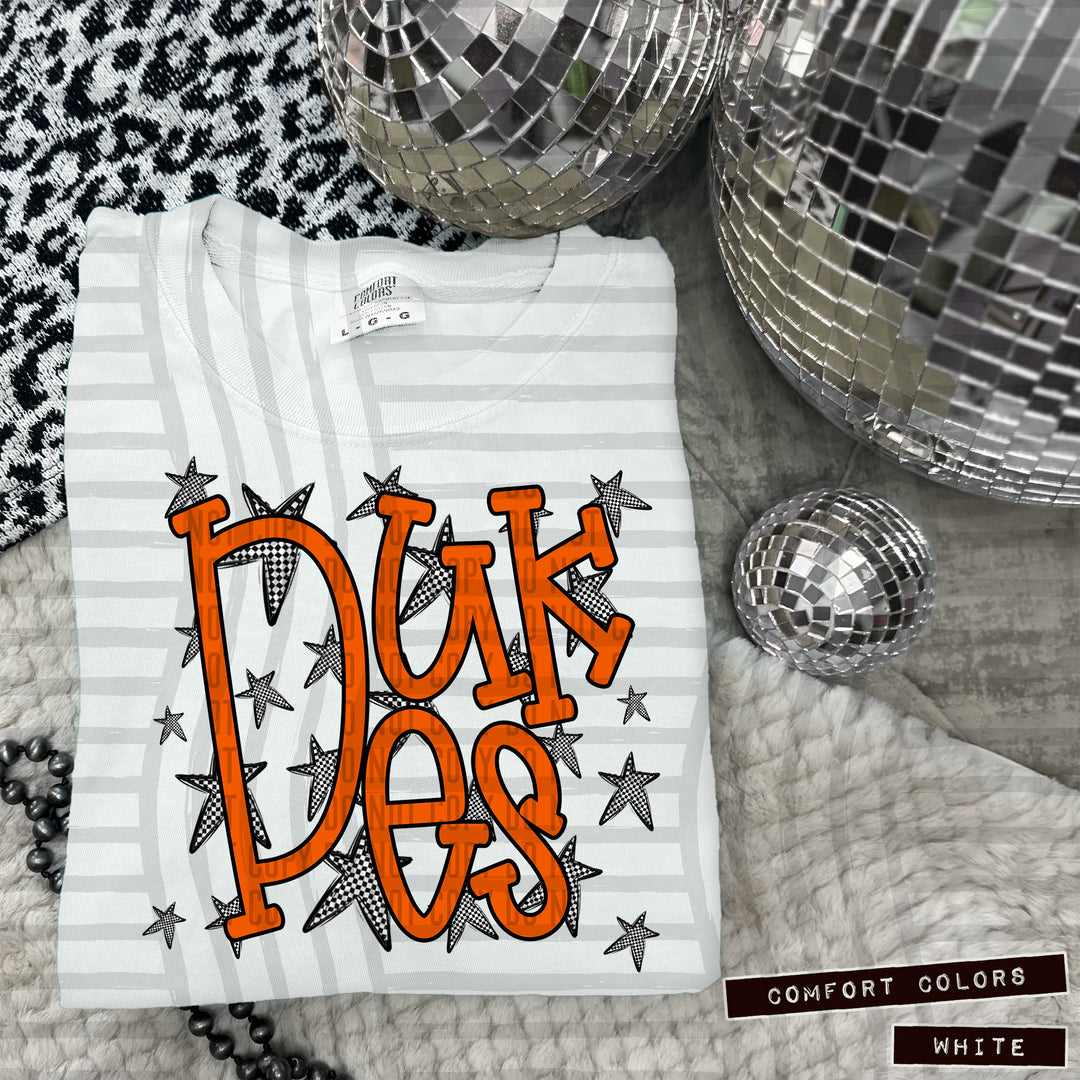 Orange Staggered DTF Print
