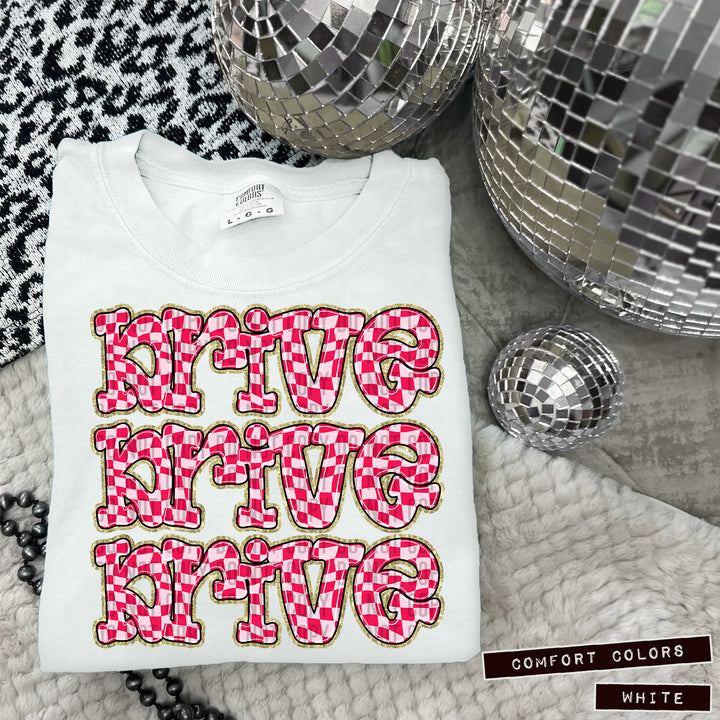 Pink Checks DTF Print