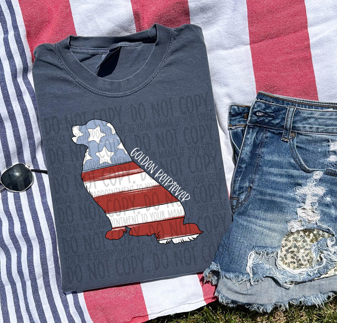 Patriotic Dog Designs White Text DTF Print