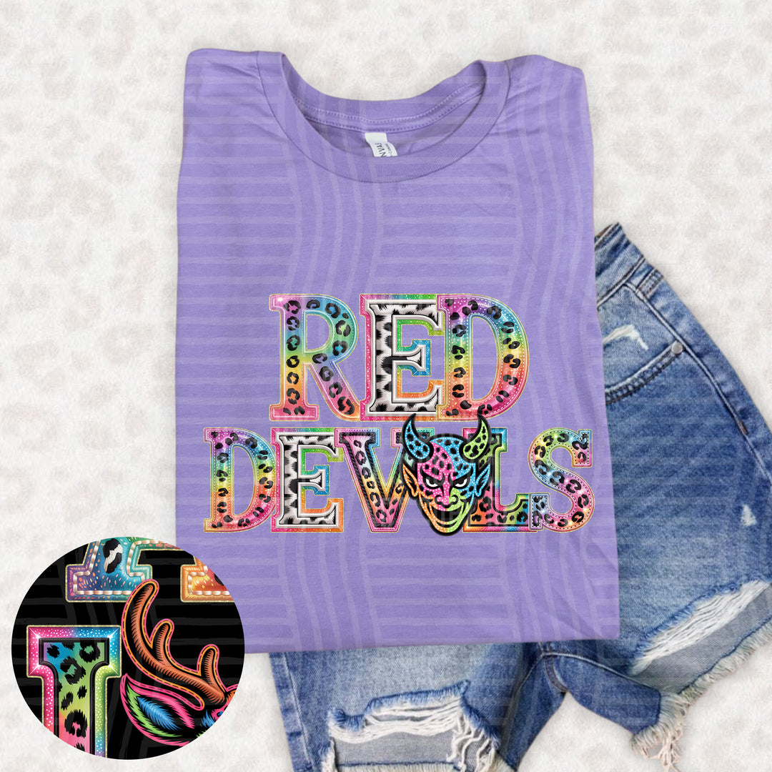 Rainbow Mascot Heads Stacked DTF Print