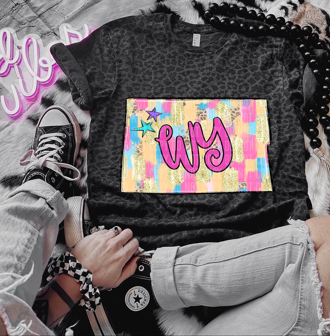 Preppy Bright Brushstroke States DTF Print