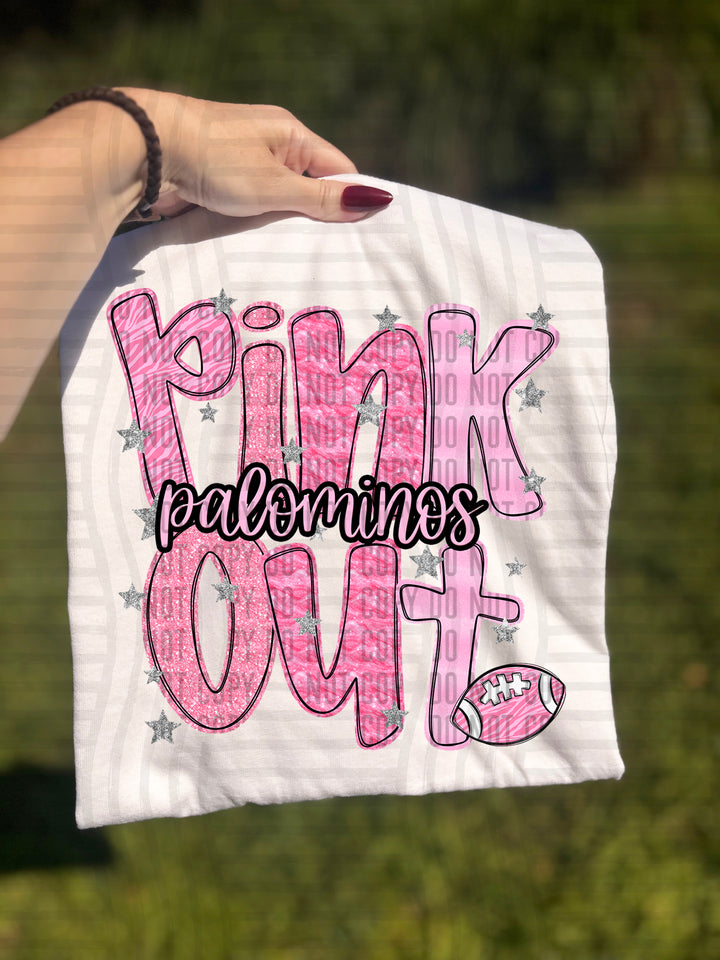 Pink Out Football DTF Print