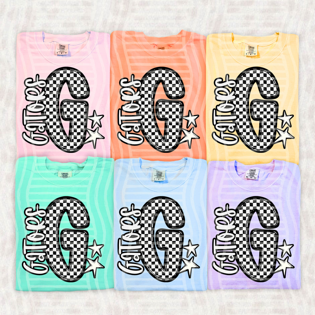 Checker Crush Black And White Mascots DTF Print