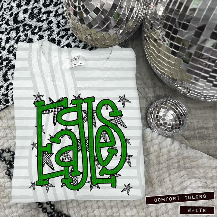 Green Staggered DTF Print
