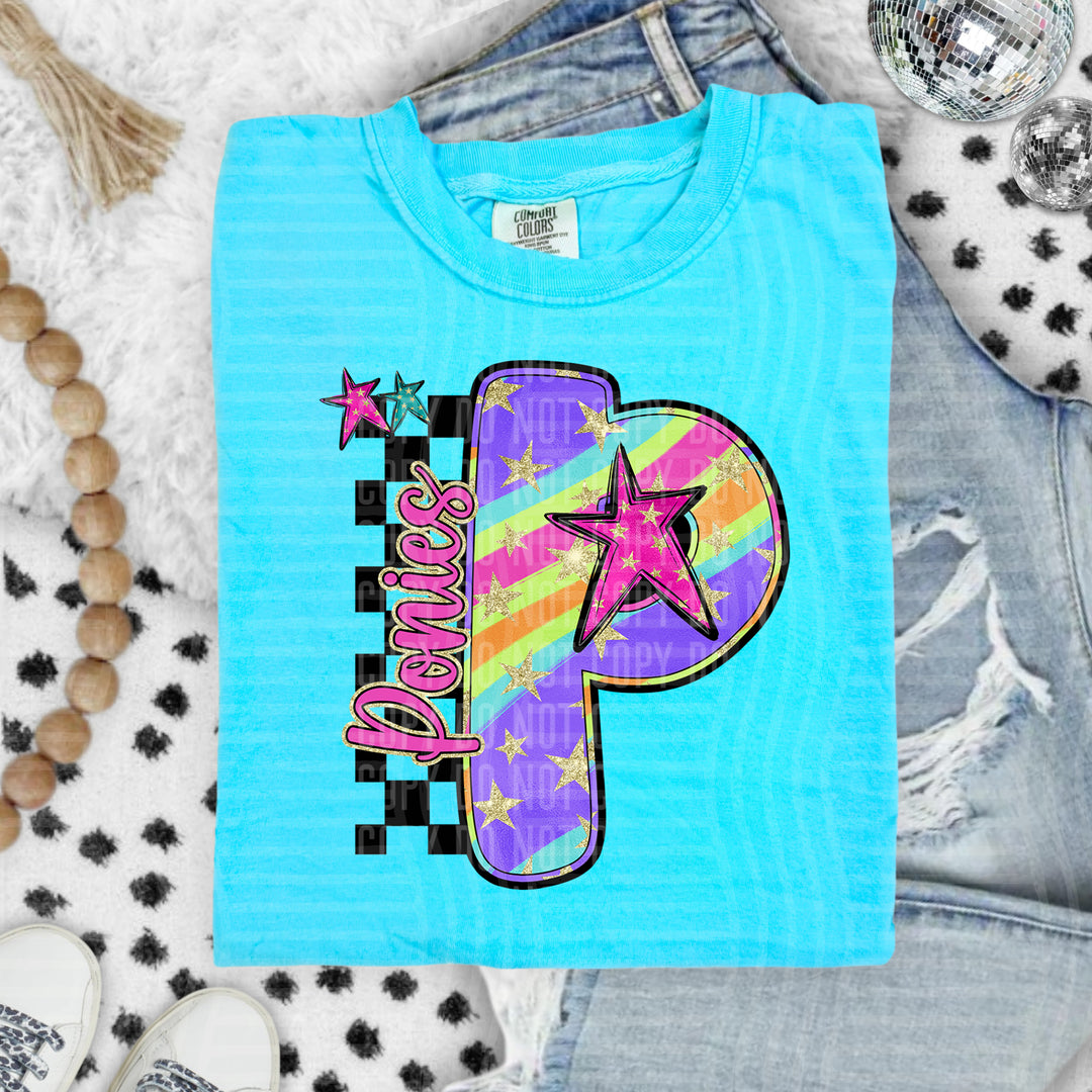 Rainbow Swirl Initials DTF Print