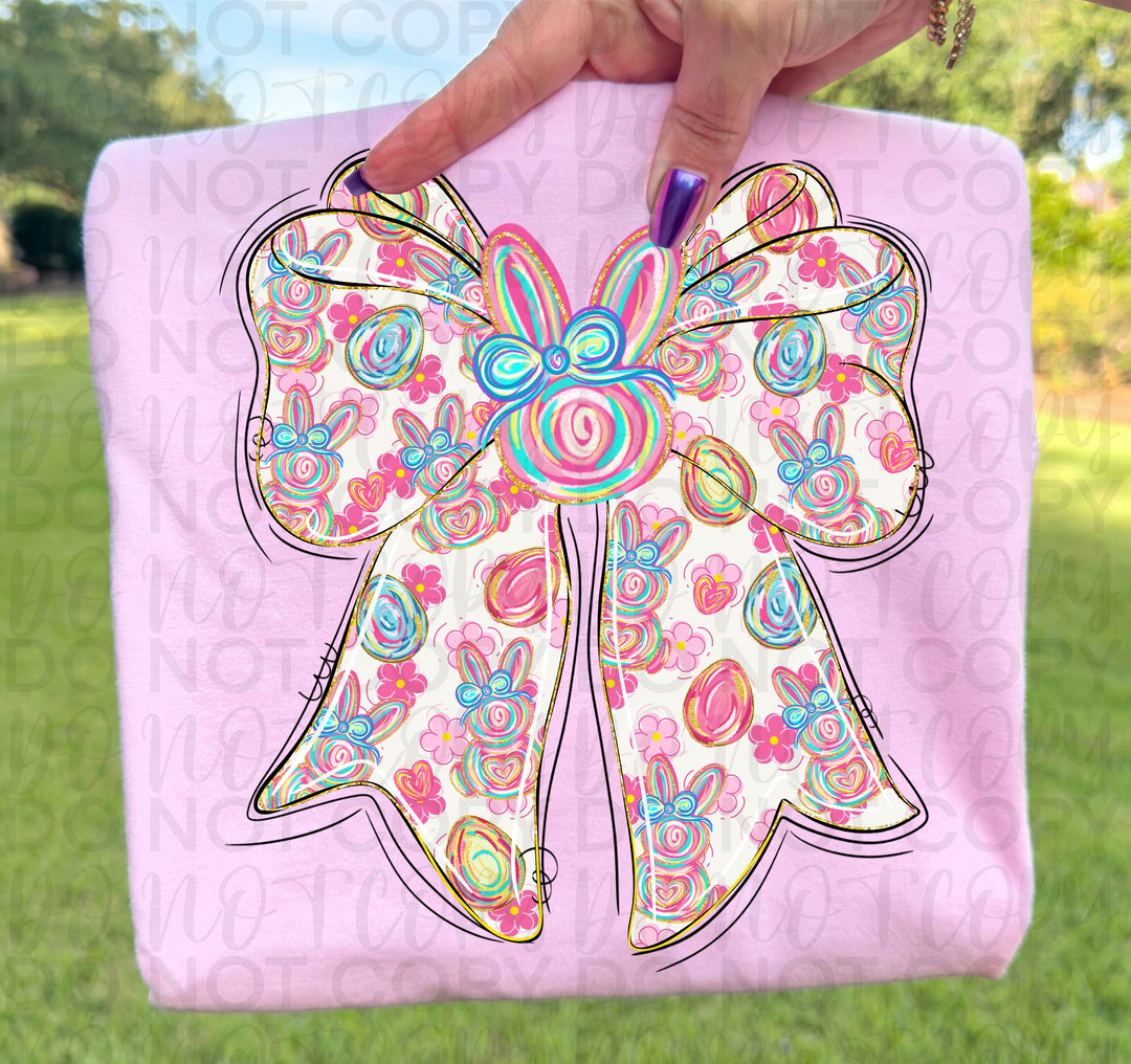 Brushstroke Easter Bow DTF Print