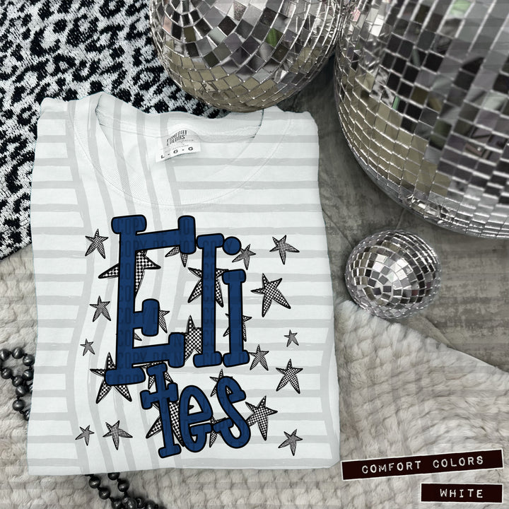 Navy Staggered DTF Print