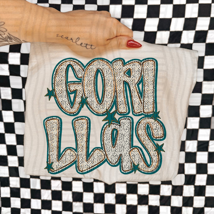 Teal Dotty DTF Print