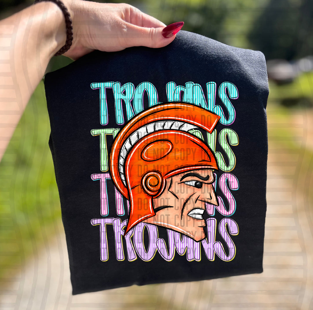 Neon Seersucker Mascot Heads DTF Print