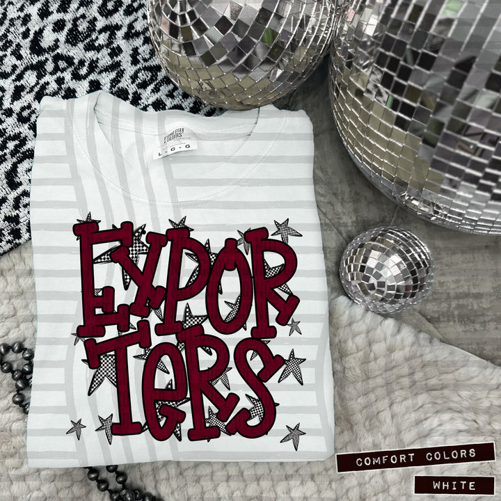 Maroon Staggered DTF Print