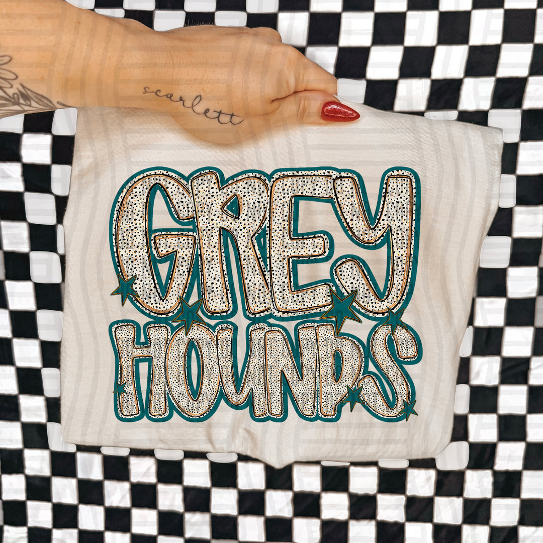 Teal Dotty DTF Print