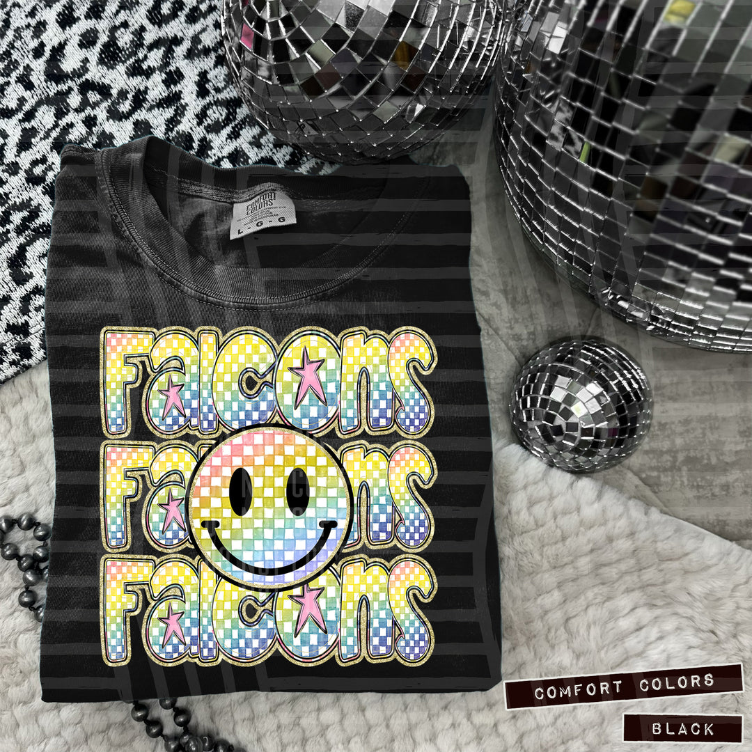 Rainbow Smiley Triple Stack DTF Print
