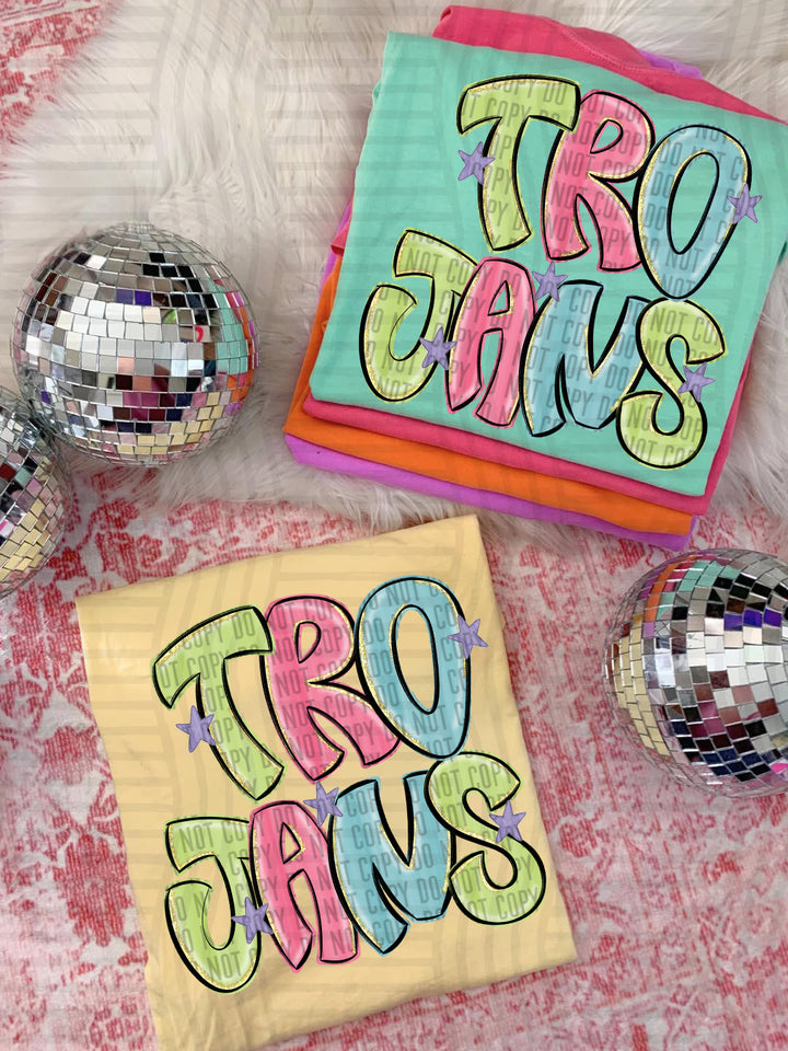 Glittery & Preppy Mascots DTF Print