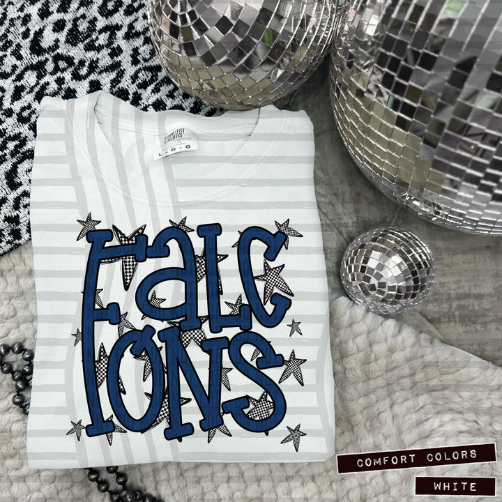 Navy Staggered DTF Print