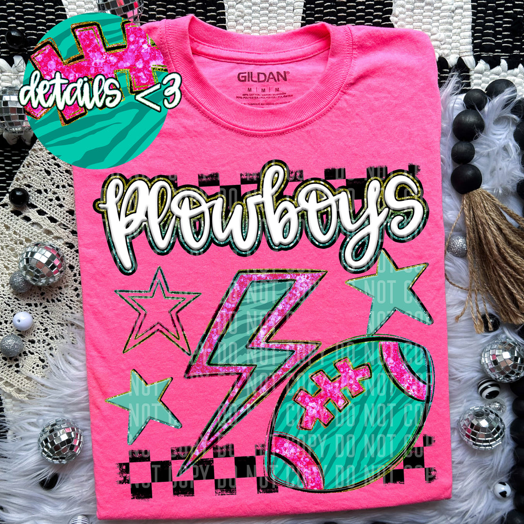 Rainbow Football Bolts DTF Print