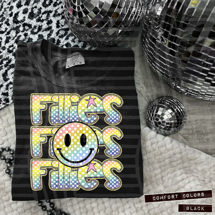 Rainbow Smiley Triple Stack DTF Print