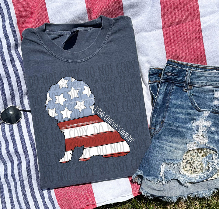 Patriotic Dog Designs White Text DTF Print