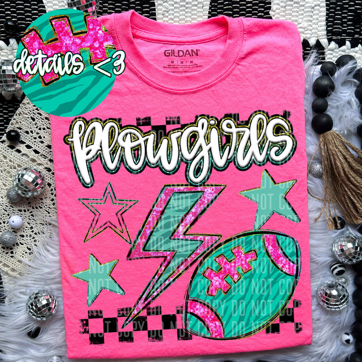 Rainbow Football Bolts DTF Print