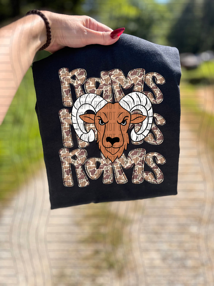 Camo Mascot Heads DTF Print