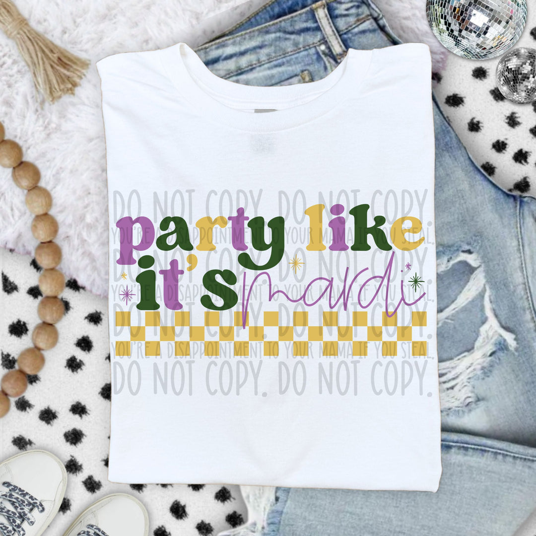 Mardi Party DTF Print