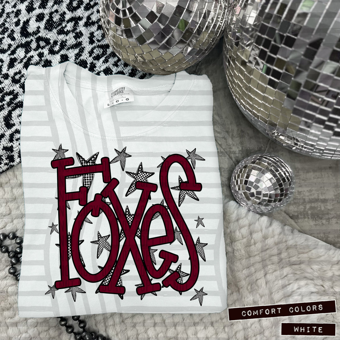 Maroon Staggered DTF Print