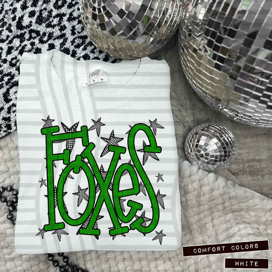 Green Staggered DTF Print